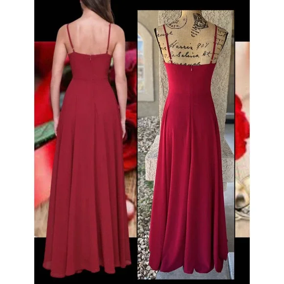 Lulus Cause for Commotion Red Pleated Bustier Maxi Dress Size M - Picture 3 of 14